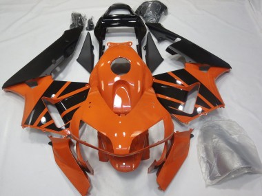 Carénages Moto Honda CBR600RR 2003-2004 - Orange Noir Brillant OEM Style Abordables