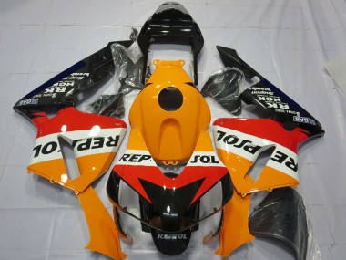 Kits Complet Carénage Moto Honda CBR600RR 2003-2004 - Orange Blanc Rouge Noir Brillant Repsol Abordables