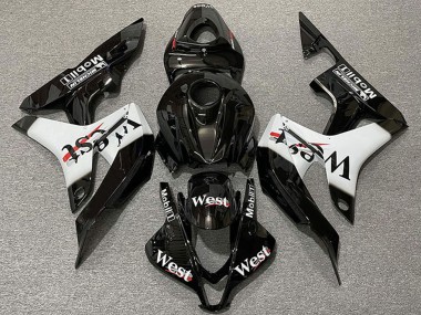 Carénages Moto Honda CBR600RR 2007-2008 - Noir Brillant Blanc West Style Abordables