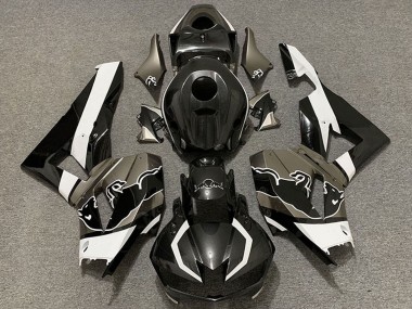 Carénages Moto Honda CBR600RR 2013-2023 - Noir Fibre de Carbone Blanc Taureau Abordables
