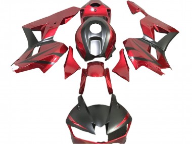 Carénages Moto Honda CBR600RR 2013-2023 - Rouge Foncé Noir Mat Abordables