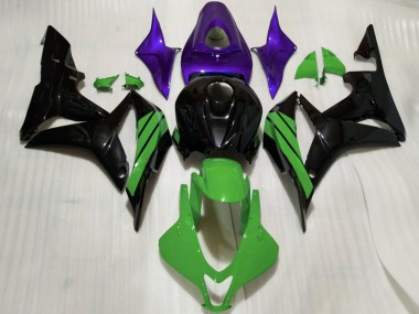 Carénages Moto Honda CBR600RR 2007-2008 - Violet Vert Noir Brillant Abordables