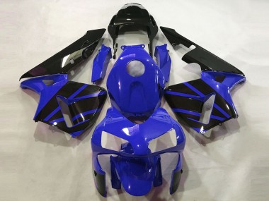 Carénages Moto Honda CBR600RR 2003-2004 - Bleu Noir Brillant OEM Style Abordables
