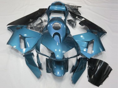 Carénage Moto Honda CBR600RR 2003-2004 - Bleu Clair Noir Brillant Abordables