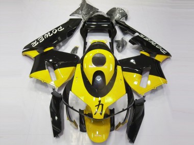 Carénages Moto Honda CBR600RR 2003-2004 - Jaune Noir Brillant Power Abordables