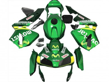 Carénages Moto Honda CBR600RR 2003-2004 - Vert Jaune MoviStar Abordables
