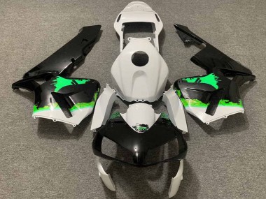 Carénages Moto Honda CBR600RR 2003-2004 - Blanc Vert Noir Brillant Splatter Abordables