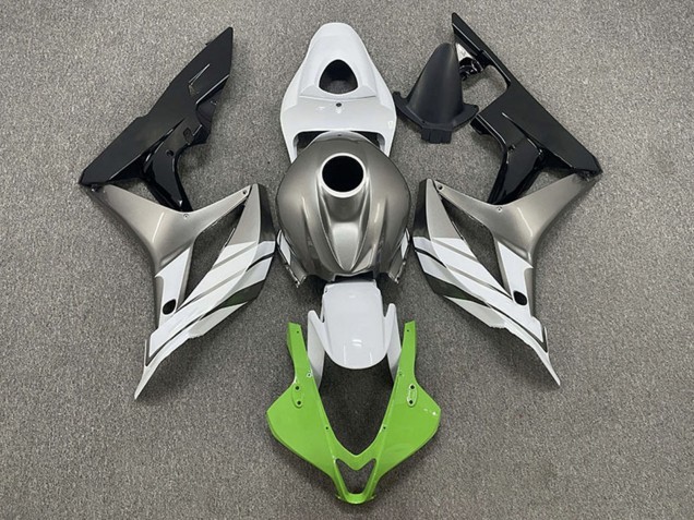 Carénages Moto Honda CBR600RR 2007-2008 - Argent Blanc Vert Noir Brillant