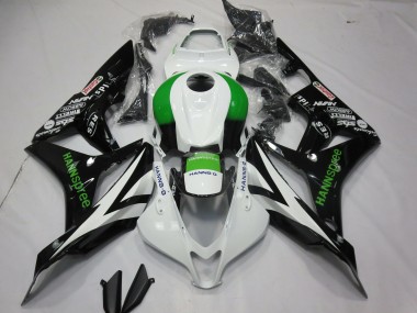 Carénages Moto Honda CBR600RR 2007-2008 - Blanc Vert Noir Brillant Hannspree Abordables