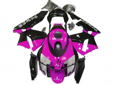Carénages Moto Honda CBR600RR 2003-2004 - Rose Vif Noir Brillant Power Abordables