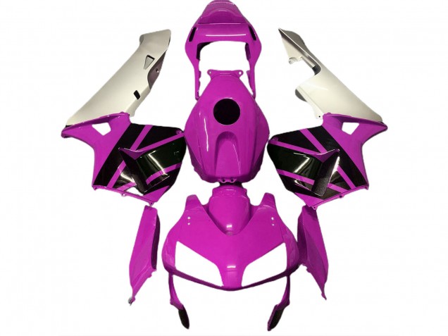 Carénages Moto Honda CBR600RR 2003-2004 - Argent Rose Vif Noir Brillant