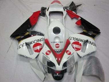 Carénages Moto Honda CBR600RR 2003-2004 - Blanc Rouge Noir Brillant Konica Minolta Abordables