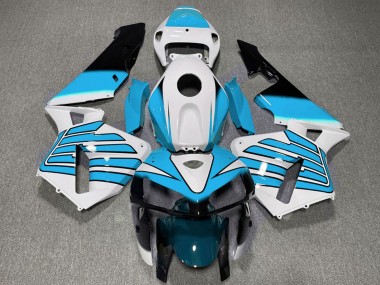 Carénages Moto Honda CBR600RR 2005-2006 - Blanc Bleu Clair Ailes Abordables