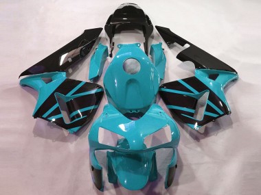 Carénages Moto Honda CBR600RR 2003-2004 - Bleu Clair Noir Brillant OEM Style Abordables