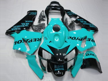 Carénages Moto Honda CBR600RR 2003-2004 - Bleu Clair Noir Brillant Repsol Abordables