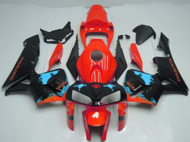 Carénages Moto Honda CBR600RR 2005-2006 - Rouge Bleu Clair Noir Splatter Abordables