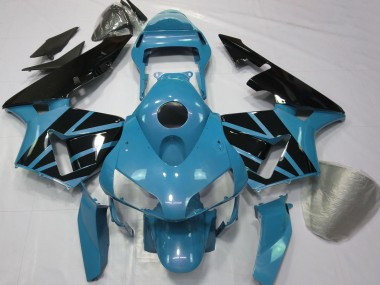 Carénages Moto Honda CBR600RR 2003-2004 - Bleu Clair Noir Brillant Abordables