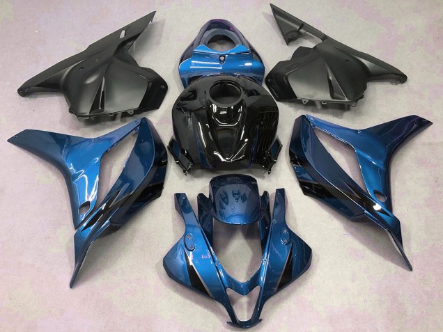 Carénages Moto Honda CBR600RR 2009-2012 - Bleu Noir Brillant Noir Mat