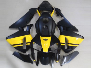 Carénages Moto Honda CBR600RR 2005-2006 - Noir Mat Jaune Brillant Abordables