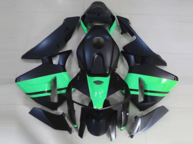 Carénages Moto Honda CBR600RR 2005-2006 - Noir Mat Spécial Vert Abordables