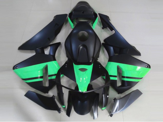 Carénages Moto Honda CBR600RR 2005-2006 - Noir Mat Spécial Vert