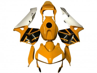 Carénages Moto Honda CBR600RR 2003-2004 - Argent Mustard Jaune Noir Brillant Abordables
