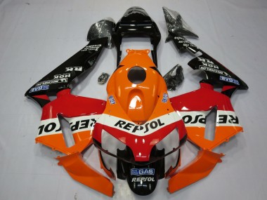 Carénages Moto Honda CBR600RR 2003-2004 - Orange Blanc Rouge Noir Brillant OEM Style Repsol Abordables