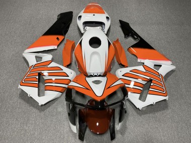 Carénages Moto Honda CBR600RR 2005-2006 - Blanc Orange Ailes Abordables