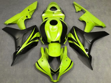 Carénages Moto Honda CBR600RR 2007-2008 - Jaune Néon Noir Mat OEM Style Abordables