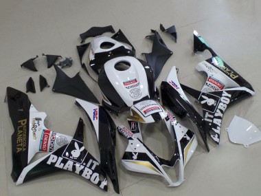 Carénages Moto Honda CBR600RR 2007-2008 - Blanc Or Noir Brillant PlayBoy Abordables