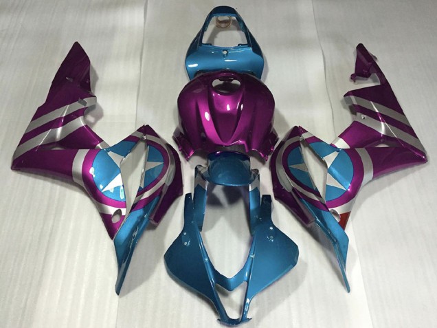 Carénages Moto Honda CBR600RR 2007-2008 - Violet Bleu Clair Captain America
