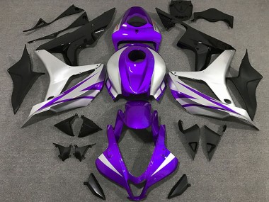 Carénages Moto Honda CBR600RR 2007-2008 - Argent Violet Noir Brillant OEM Style Abordables