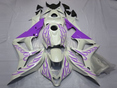 Carénages Moto Honda CBR600RR 2007-2008 - Blanc Violet Flamme Abordables