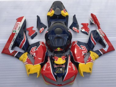 Carénages Moto Honda CBR600RR 2013-2023 - Bleu Foncé Jaune Red Bull Abordables