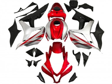 Carénages Moto Honda CBR600RR 2007-2008 - Argent Rouge Noir Brillant OEM Style Abordables