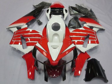 Carénages Moto Honda CBR600RR 2005-2006 - Blanc Rouge Noir Large Bande Abordables