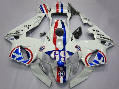 Carénages Moto Honda CBR600RR 2003-2004 - Blanc Rouge Bleu Repsol 69 Abordables