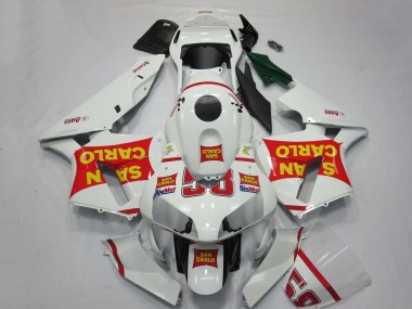 Carénages Moto Honda CBR600RR 2003-2004 - Blanc Rouge Jaune San Carlo 58 Abordables