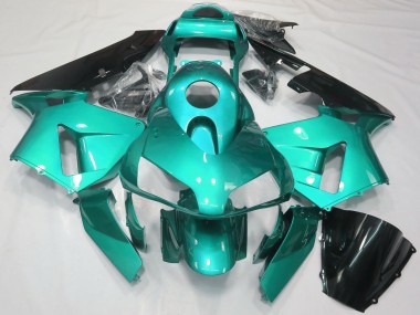 Carénages Moto Honda CBR600RR 2003-2004 - Bleu Sarcelle Noir Brillant Abordables