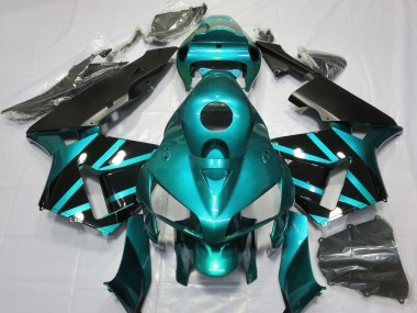 Carénages Moto Honda CBR600RR 2005-2006 - Teal Noir Brillant Design Abordables