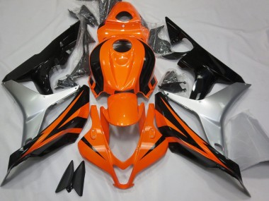 Carénages Moto Honda CBR600RR 2007-2008 - Argent Orange Noir Brillant OEM Style Abordables