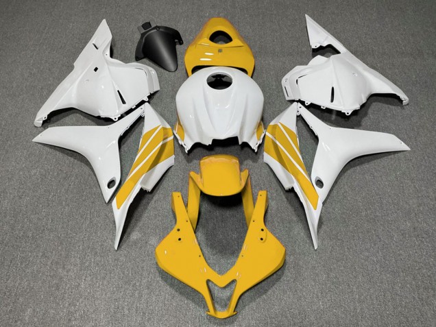 Carénages Moto Honda CBR600RR 2009-2012 - Blanc Jaune Bande