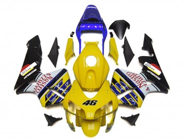 Carénages Moto Honda CBR600RR 2003-2004 - Jaune Bleu Blanc Noir Brillant Nastro Azzurro 46 Abordables