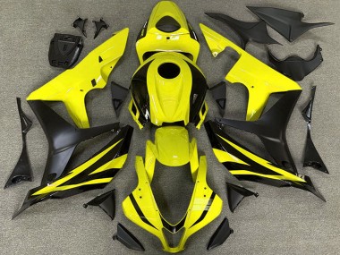 Carénages Moto Honda CBR600RR 2007-2008 - Jaune Noir Mat OEM Style Abordables