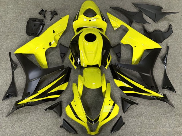 Carénages Moto Honda CBR600RR 2007-2008 - Jaune Noir Mat OEM Style