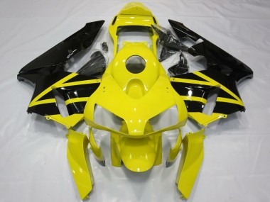 Carénages Moto Honda CBR600RR 2003-2004 - Jaune Noir Brillant OEM Style Abordables