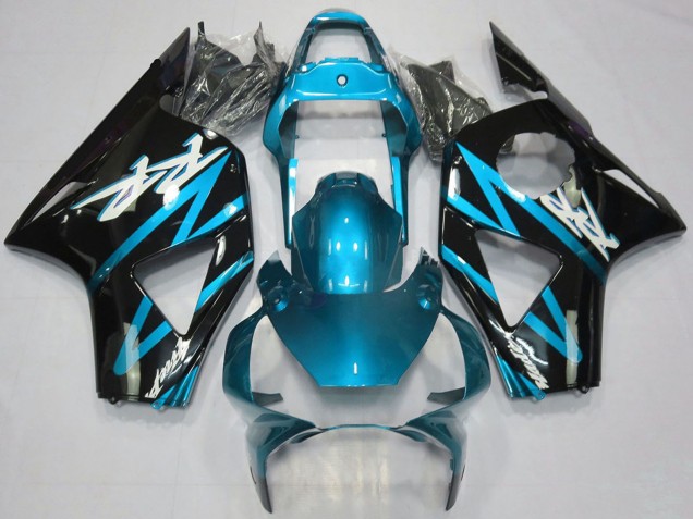 Carénages Moto Honda CBR954RR 2002-2003 - Bleu Clair Noir Brillant