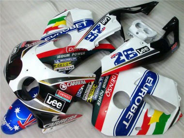 Carénages Moto Honda CBR250RR 1990-1998 - Blanc Bleu Rouge Jaune Vert Carrera EuroBet Lee Abordables