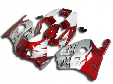 Carénages Moto Honda CBR250RR 1990-1998 - Argent Rouge Abordables