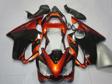 Carénages Moto Honda CBR600 F4i 2001-2003 - Orange Noir Brillant Abordables